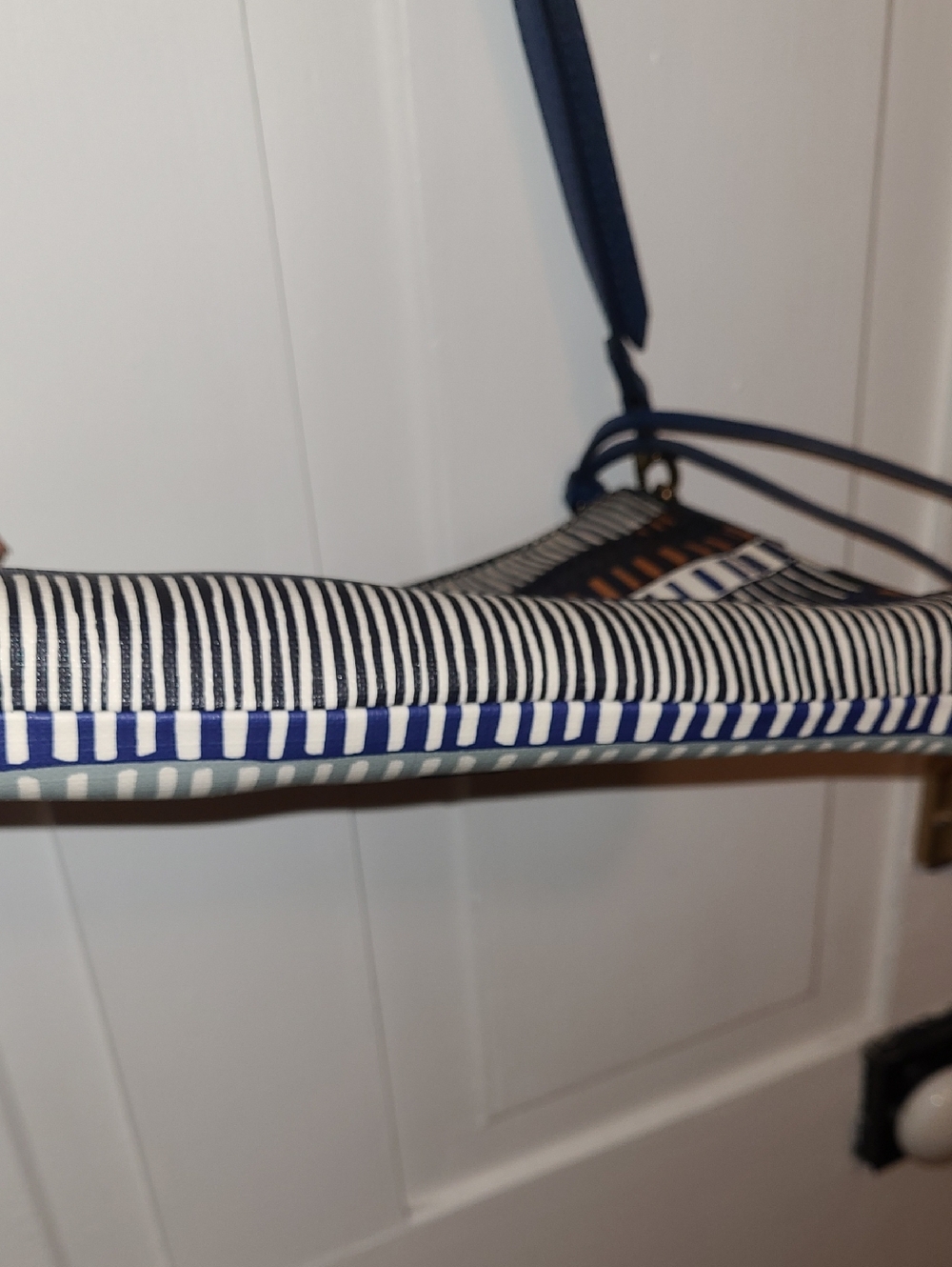 Fossil Navy and Cream Striped Crossbody Purse π - Picture 11 of 11
